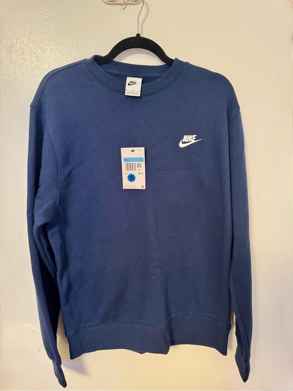 NWT Nike Sportswear Club Fleece Crewneck Sweatshirt — Midnight Navy / Size M